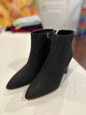kate spade Black Sparkle Pointed-Toe Ankle Booties